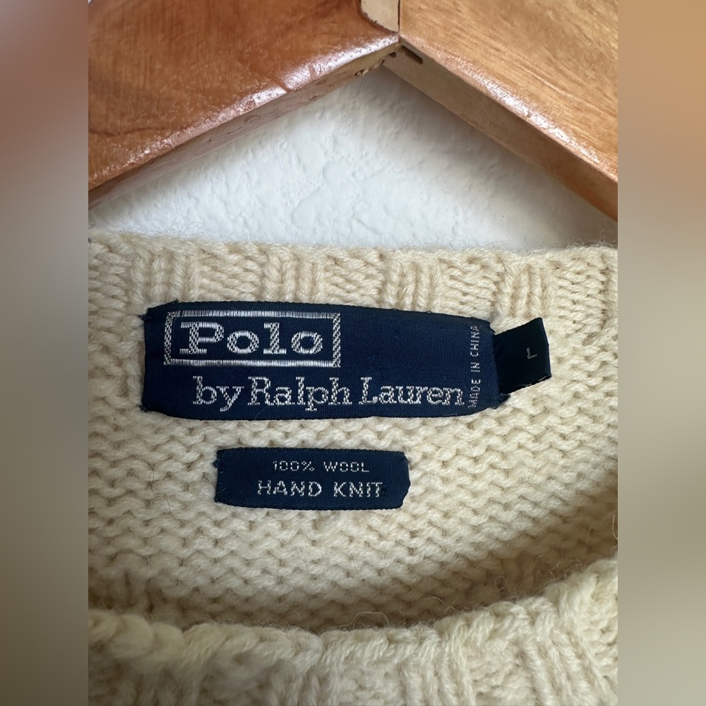 Vintage 90s Polo Ralph Lauren 100% wool hand‎ knit reindeer snowflake sweater - Picture 6 of 17